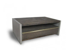 Load image into Gallery viewer, Rectangular Coffee Table With Drawer And Shelf - Dark Gray Walnut And Concrete
