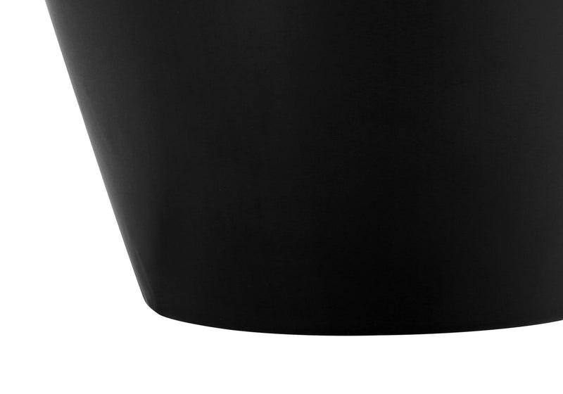17" Ceramic Round Table Lamp With Ivory Drum Shade - Black