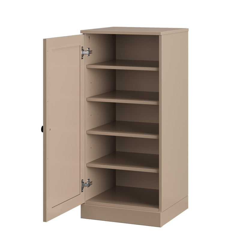 Ten Pair Solid Woodshoe Storage Cabinet (752120) - Beige