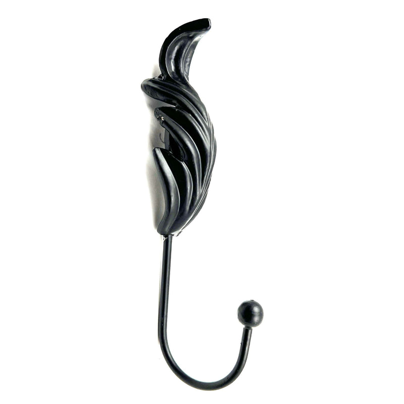 Steel Feather Wall Hooks (Set of 6) - Black