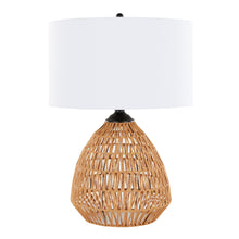 Load image into Gallery viewer, Congo - Contemporary Rattan Table Lamp - Natural / Matte Black / White
