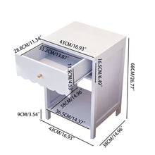 Load image into Gallery viewer, Nightstand With Drawer And Open Shelf, Scalloped Edge Bedside Table
