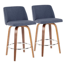 Load image into Gallery viewer, Toriano - Mid-Century Modern Fixed Height Counter Stool With Round Footrest (Set of 2)
