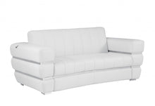 Load image into Gallery viewer, Italian Leather Loveseat - White / Silver
