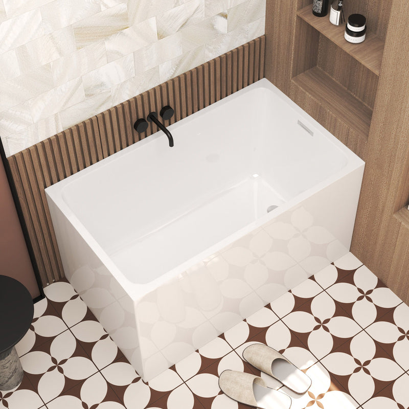 Freestanding Bathtub With Drain, Rectangular Shape