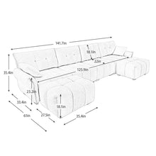 Load image into Gallery viewer, Sofa Set With Ottoman And Pillows, Textured, High Resilience Cushions
