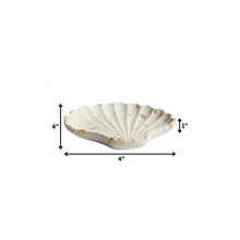 Load image into Gallery viewer, Resin Handmade Seashell Trinket Tray - White / Gold
