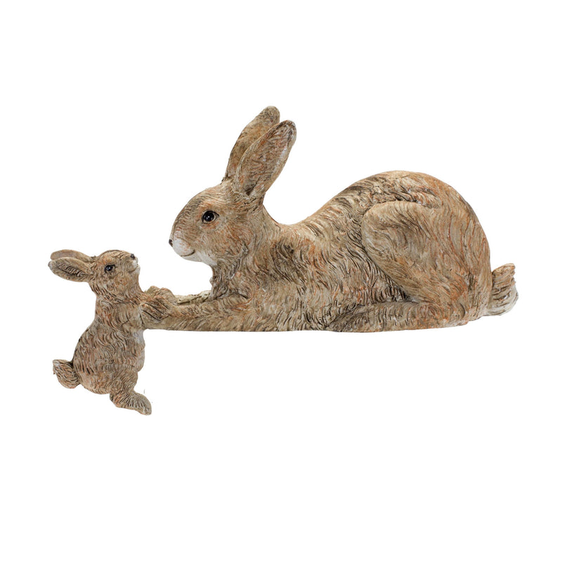 Poly Rabbit Figurine (Set of 2) (518102) - Brown / White