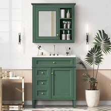 Load image into Gallery viewer, Bathroom Vanity With Medicine Cabinet, Royal Mirror Cabinet, Modern Bathroom Storage Cabinet With 2 Soft Closing Doors And 4 Drawers
