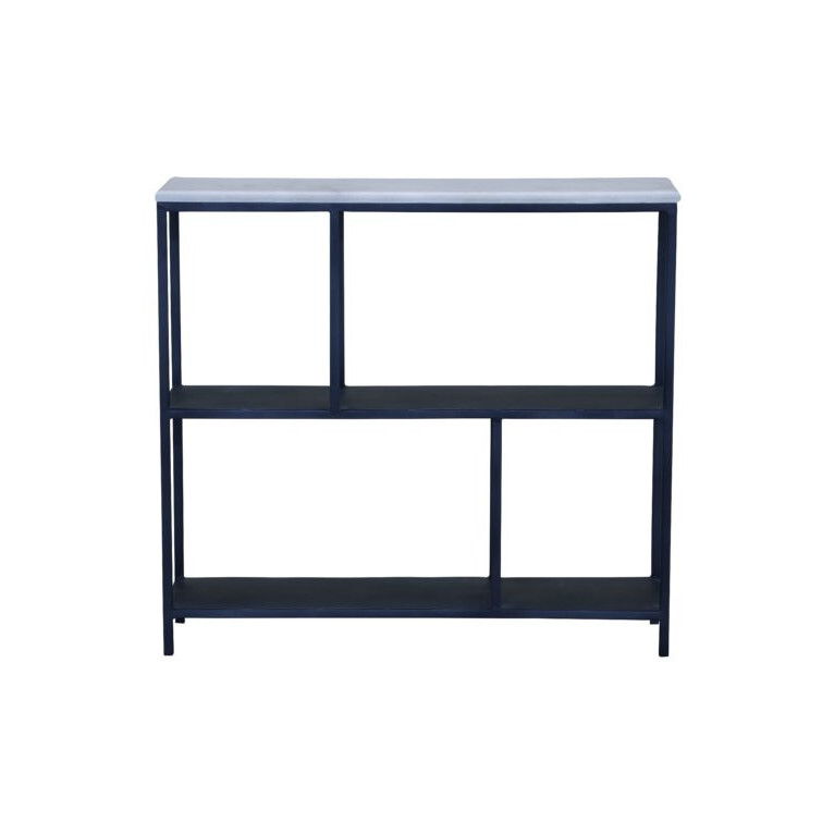 Three Tier Geometric Bookcase - Black / White