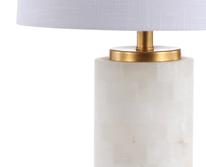 26" Table Lamp With Drum Shade - White