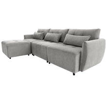 Load image into Gallery viewer, 113.3&quot; Convertible Sectional Sofa Couch 3-Seat L-Shaped Sofa with Movable Ottoman and  USB for Apartment, Living Room, Bedroom, Grey
