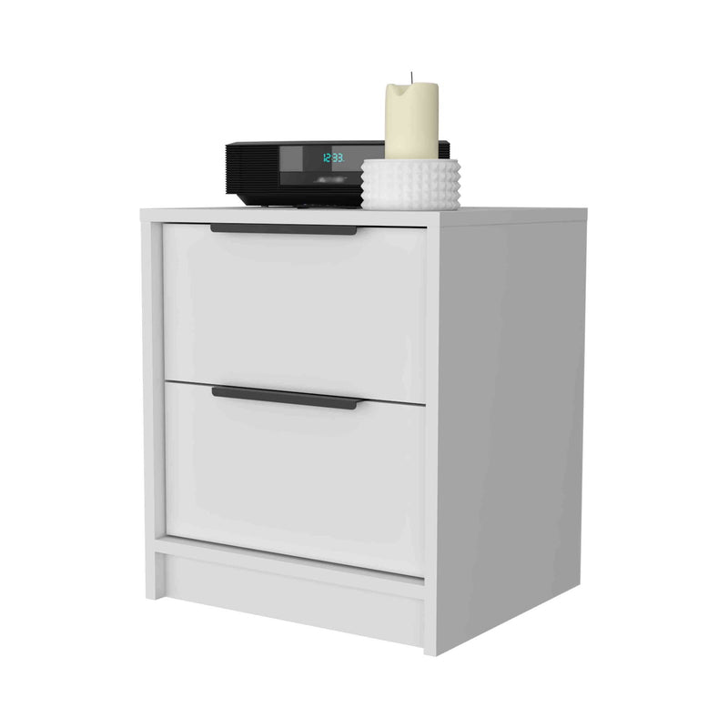 Wood Two Drawer Nightstand (534903) - White