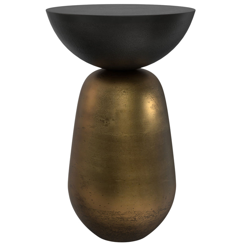 24" Aluminum Round End Table - Black