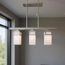 Load image into Gallery viewer, 10" Three Light Dimmable Chandelier With Shades - Nickel
