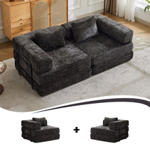 Load image into Gallery viewer, Convertible Floor Sofa Bed With Pillow Back Support Armrest
