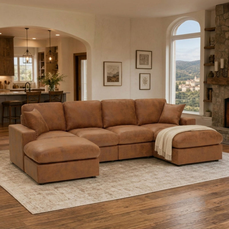 Sectional With 2 Ottomans