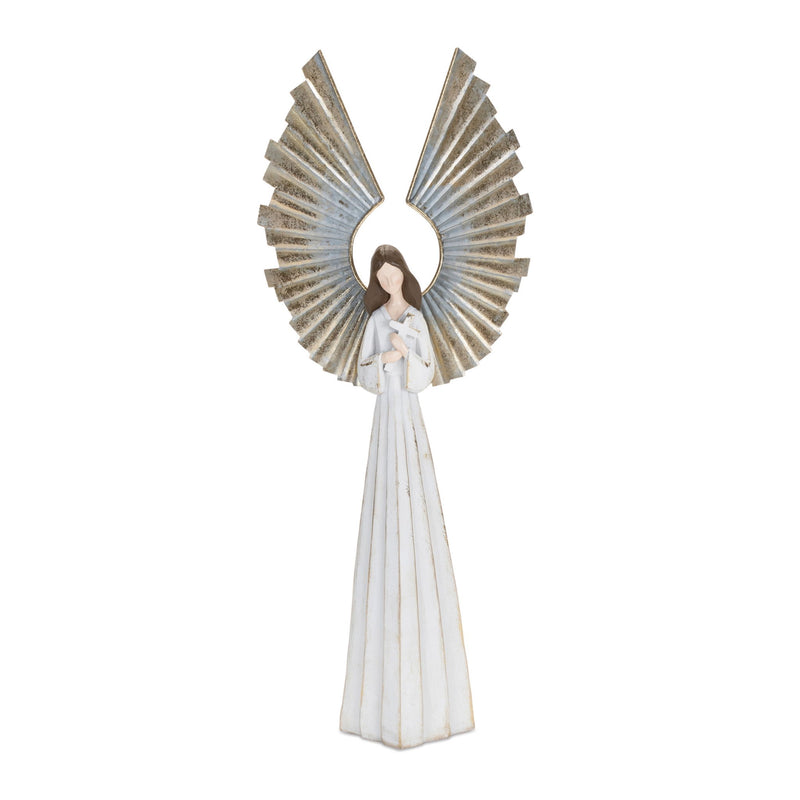 Poly Angel Christmas Tabletop Sculpture (633809) - White / Gold