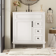 Load image into Gallery viewer, Bathroom Vanity With Sink, Cabinet With 2 Drawers And Adjustable Shelf
