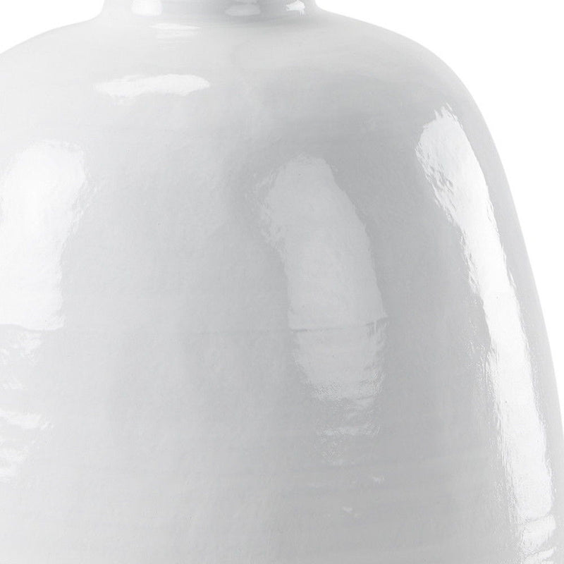 Block Round Floor Vase - White / White