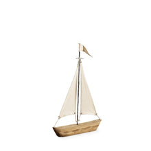 Load image into Gallery viewer, Fabric Sailboat Tabletop Sculpture - Brown / Natural
