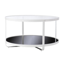 Load image into Gallery viewer, Glass Metal Two Tier Round Coffee Table - White
