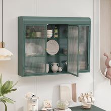 Load image into Gallery viewer, Arched Wall Mounted Cabinet, 3 Door Storage For Kitchen - Dark Green
