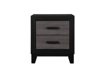 Load image into Gallery viewer, 22" Wood Two Drawer Nightstand - Black / Gray

