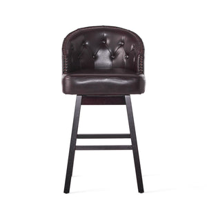 Mellifluous - 360 Degree Swivel Bar Stool With Stunning Nailhead Trim, (Set of 2)