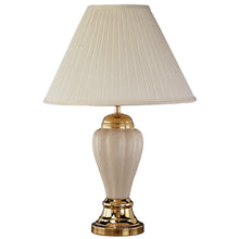 Load image into Gallery viewer, Ceramic Urn Table Lamp With Off-White Empire Shade - Ivory And Gold
