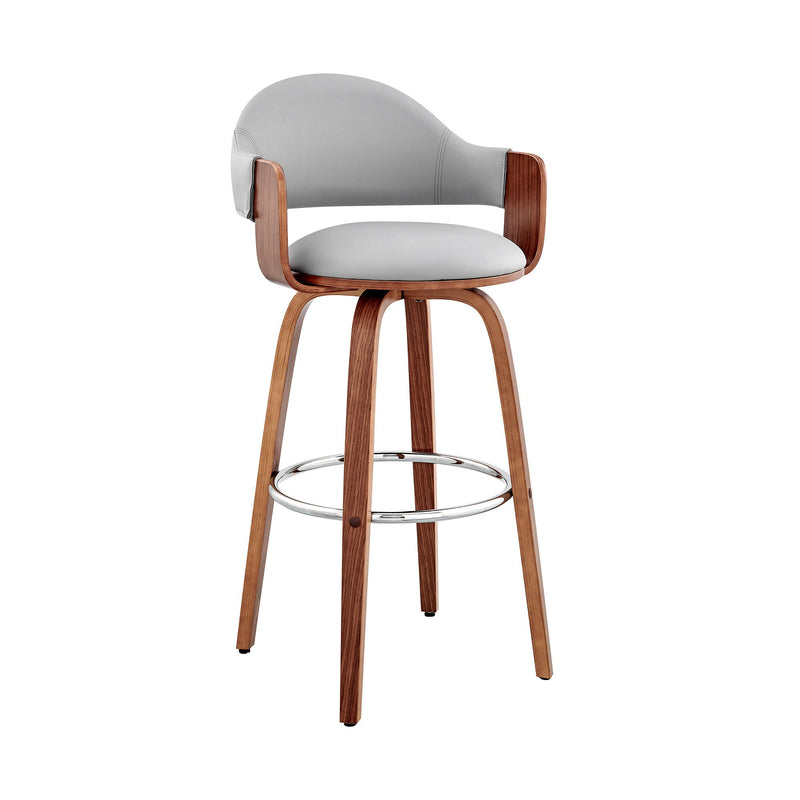 Swivel Low Back Bar Height Bar Chair - Gray And Brown