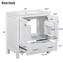 Load image into Gallery viewer, Bathroom Vanity With Single Sink, Combo Cabinet Undermount Sink, Bathroom Storage Cabinet With Two Doors And A Drawer, Soft Closing, Multifunctional Storage, Solid Wood Frame
