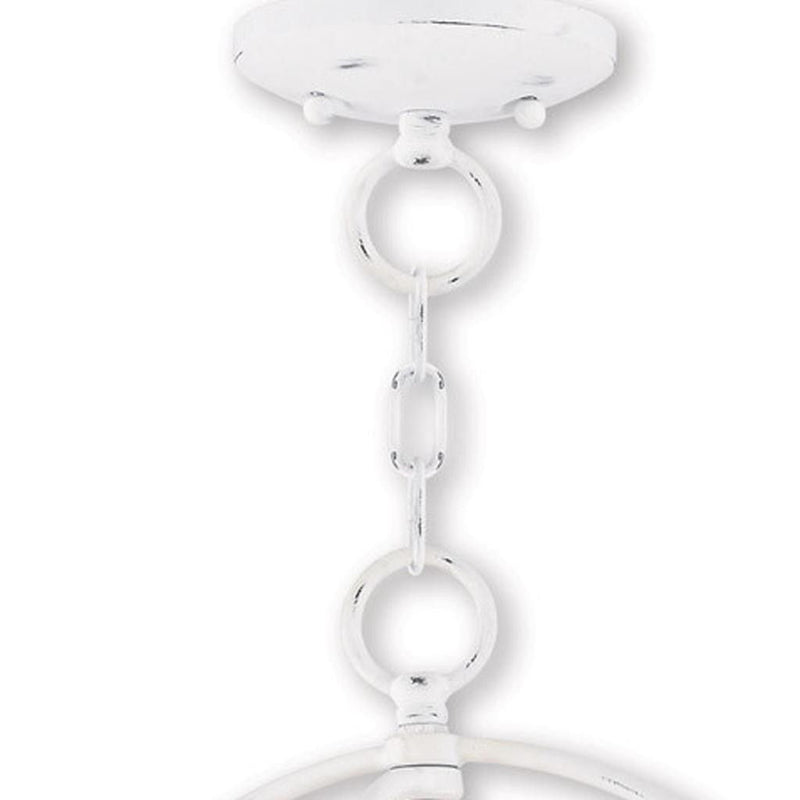 17" Three-Light Dimmable Chandelier With Shades - White