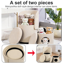 Load image into Gallery viewer, Barrel Chair, Built In Storage, 360° Swivel - Beige
