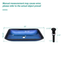 Load image into Gallery viewer, Gradient Tempered Glass Vessel Sink With Pop-Up Drain
