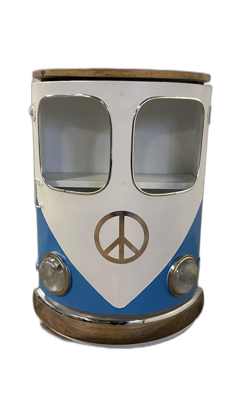 Peace Out Blue Retro Nightstand - Blue