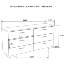 Load image into Gallery viewer, Dulcey - 6 Drawer Dresser With Accents, Bedroom Storage - Gloss White
