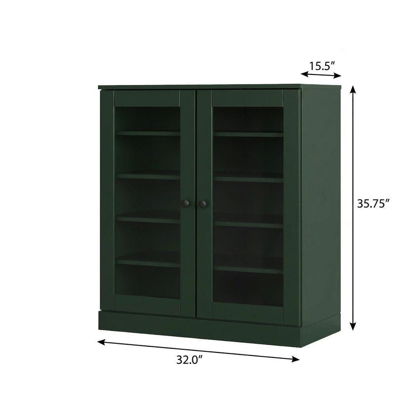 Twenty Pair Solid Woodshoe Storage Cabinet (752337) - Green