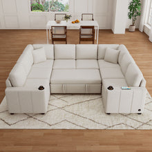 Load image into Gallery viewer, Convertible U-Shaped Sectional Sofa With Pull-Out Bed
