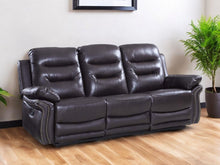 Load image into Gallery viewer, With Black Legs Faux Leather Sofa - Brown
