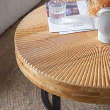Load image into Gallery viewer, Modern Round Coffee Table With Wooden Carving Pattern

