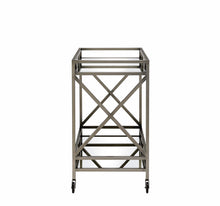 Load image into Gallery viewer, 34" X 20" X 35" Antique Metal Serving Cart - Clear / Gray
