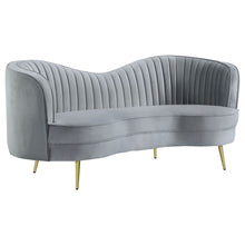 Load image into Gallery viewer, Reigha - Loveseat With Channel Tufted - Gray
