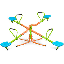 Load image into Gallery viewer, Xss004 Outdoor Playground Four Seats Seesaw For Kids 360 Degree Rotating Sturdy Plastic Seat Seesaw For Kids Seesaw For Kids Age 3+ - Green / Blue

