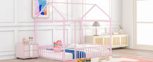 Load image into Gallery viewer, Metal Bed House Bed Frame With Fence

