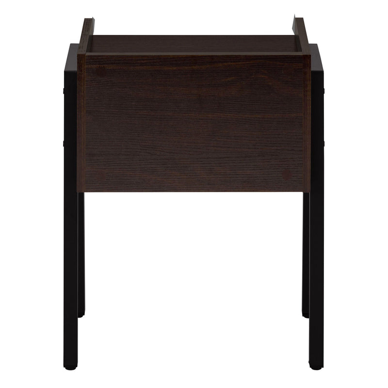 Rectangular Accent Table With Black Metal Legs - Espresso