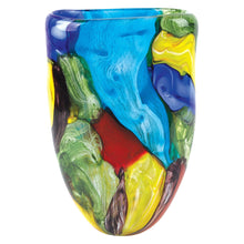 Load image into Gallery viewer, Cylinder Murano Table Vase - Blue / Green / Red
