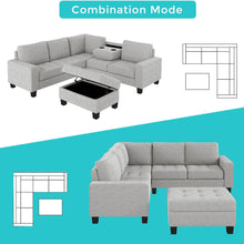 Load image into Gallery viewer, Orisfur. Sectional Corner Sofa L-shape Couch Space Saving with Storage Ottoman &amp; Cup Holders Design for Large Space Dorm Apartment,Light Grey
