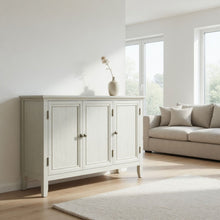 Load image into Gallery viewer, 3 Door Buffet Cabinet With Adjustable Shelves - Matte White / Grayish
