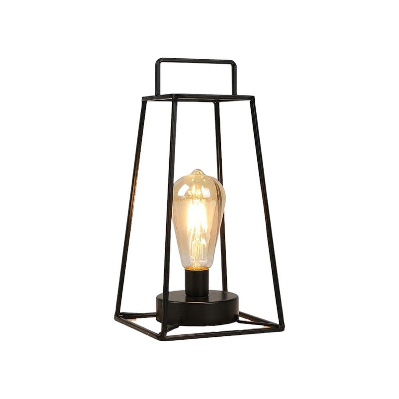 Geometric Novelty Lantern With Novelty Shade - Black